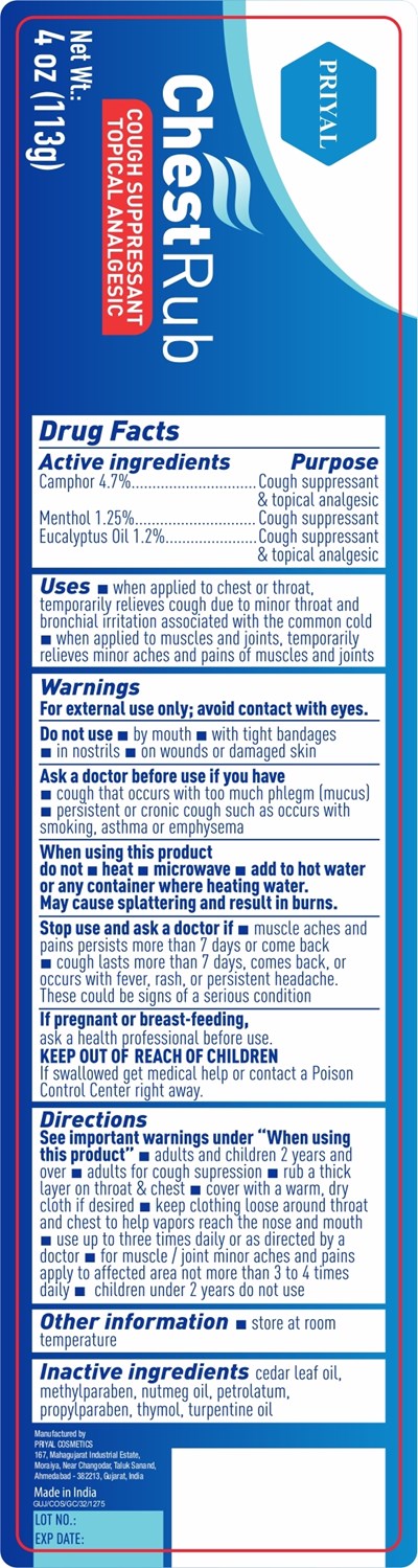 Drug Fact Panel (Chestrub Label)